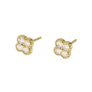 Mabina Orecchini argento dorato con fiore in zirconi 563871